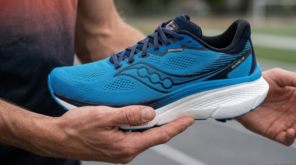 Saucony Guide 19 review — side view showing CenterPath geometry and expanded XT-900 outsole