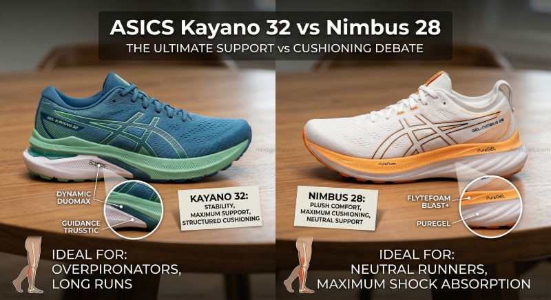 ASICS Kayano 32 vs Nimbus 28